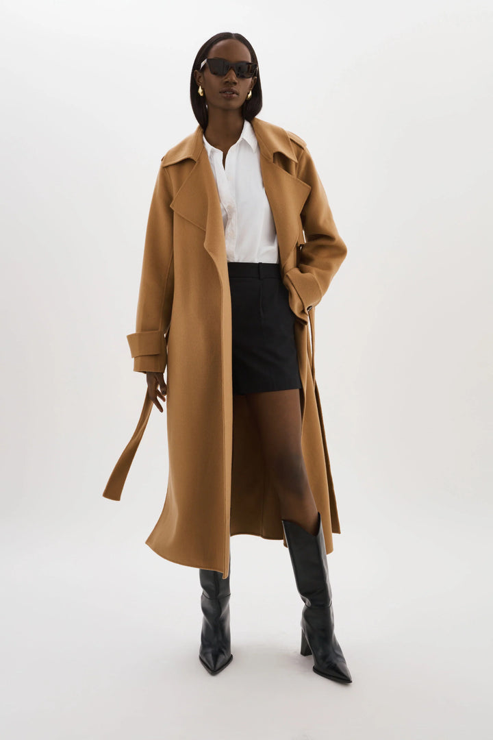 Manteau long en mélange de laine Margaret
