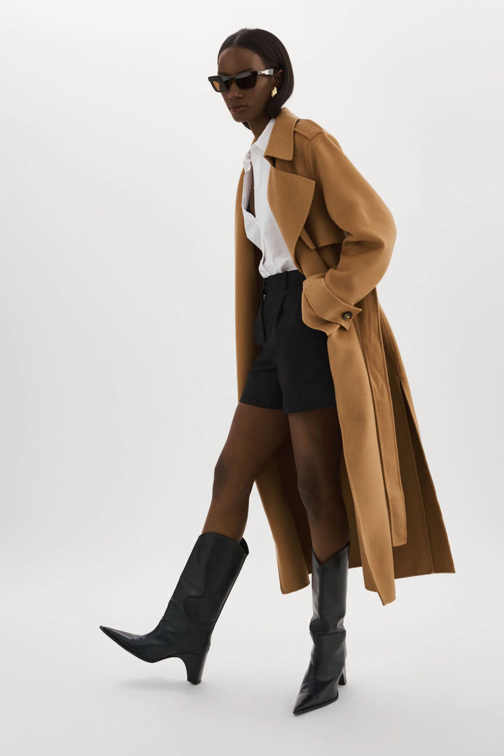 Manteau long en mélange de laine Margaret