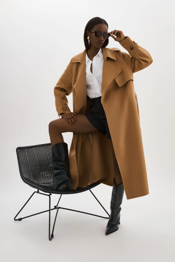 Manteau long en mélange de laine Margaret