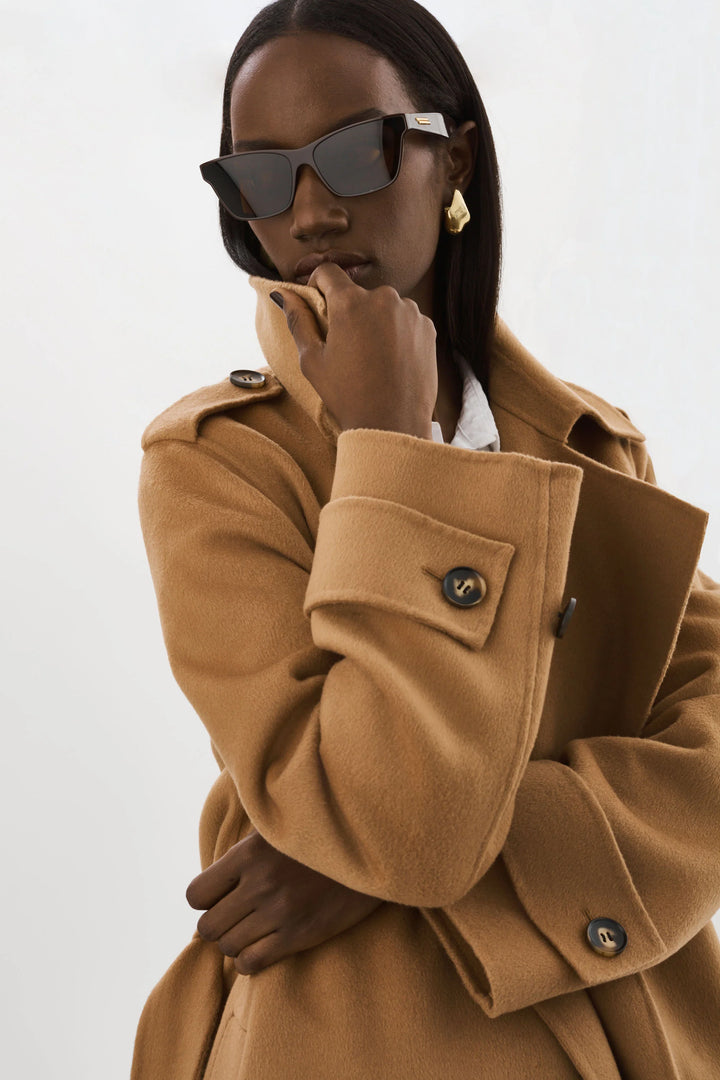 Manteau long en mélange de laine Margaret