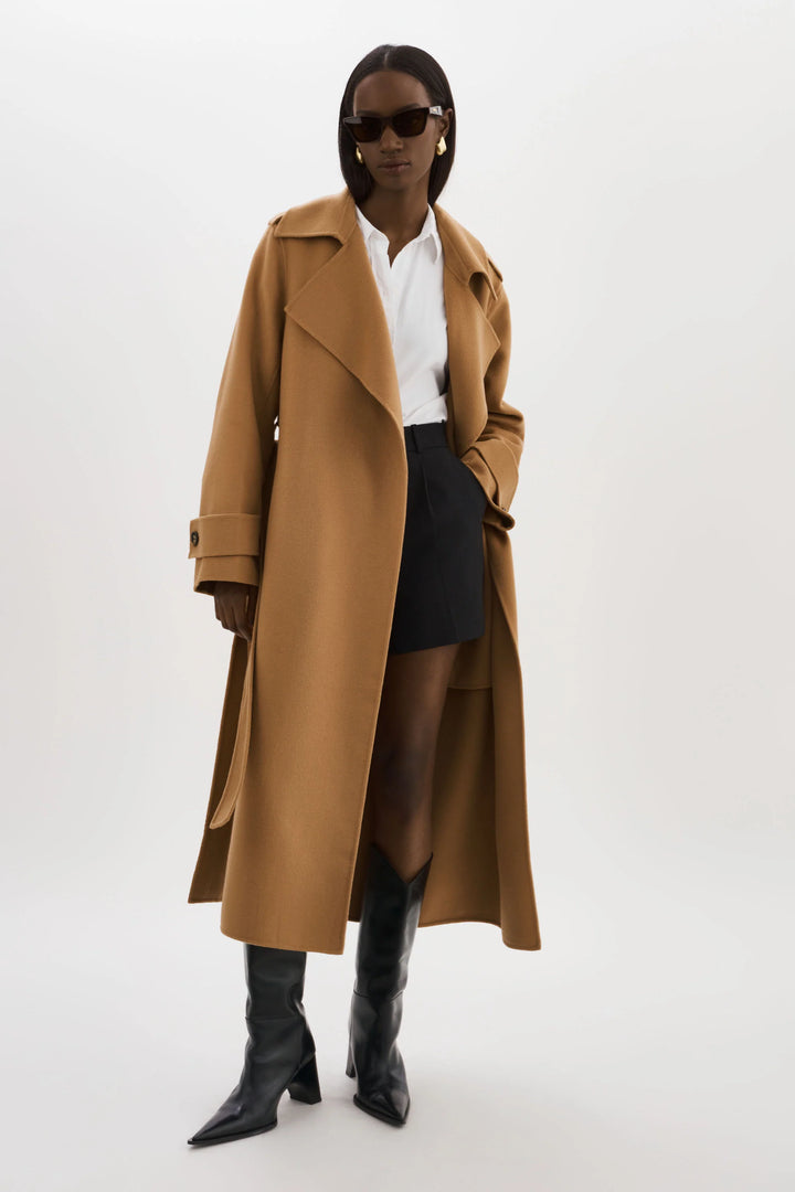 Manteau long en mélange de laine Margaret