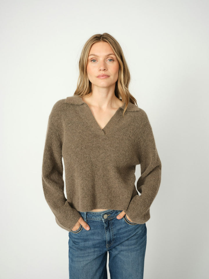 Pull polo en mélange alpaga Thora Aidy