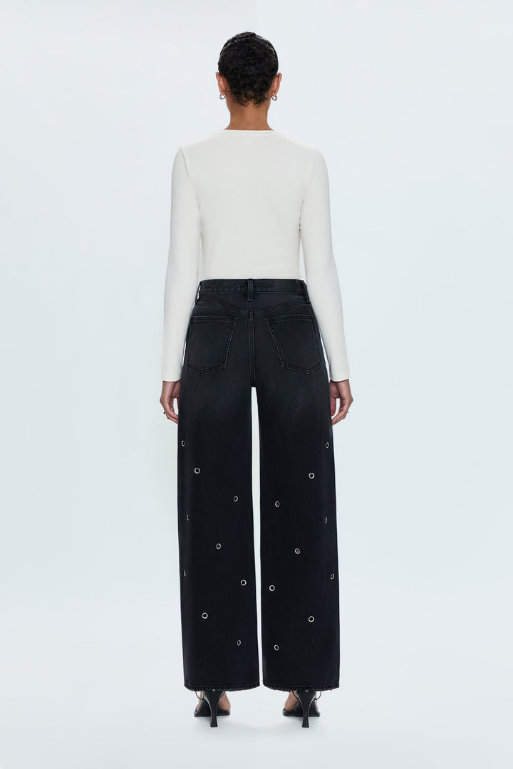 Jeans baggy avec oeillets métalliques Hendrix