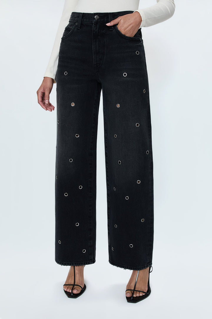 Jeans baggy avec oeillets métalliques Hendrix