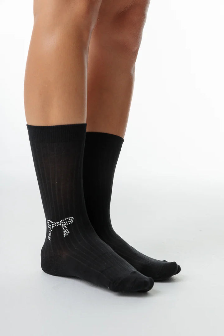 Chaussettes courtes avec boucles cristaux scintillants