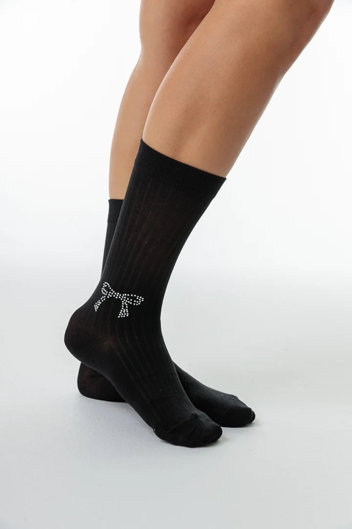 Chaussettes courtes avec boucles cristaux scintillants