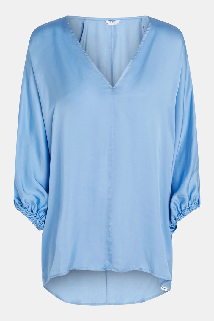 Blouse en satin avec col V