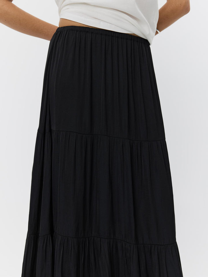 Jupe longue fluide étagée Alvilda