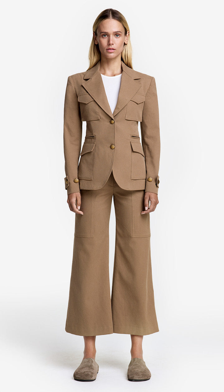 Veston style safari avec poches utilitaires