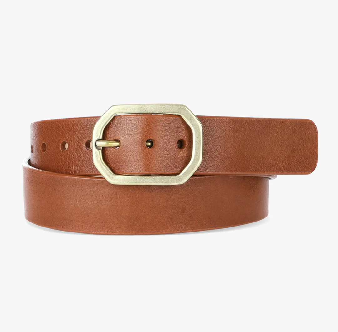Ceinture en cuir avec boucle métallique Ayra 1 3/8"