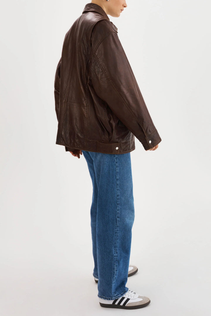 Veste bomber en cuir Theia