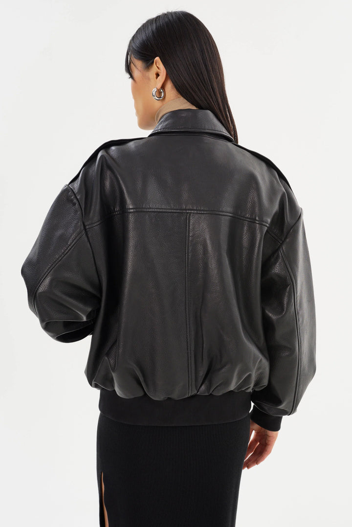 Veste bomber en cuir Trevanna