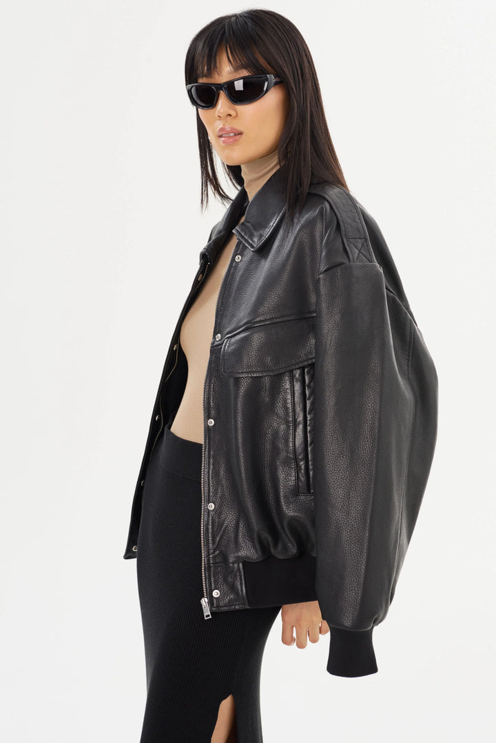 Veste bomber en cuir Trevanna