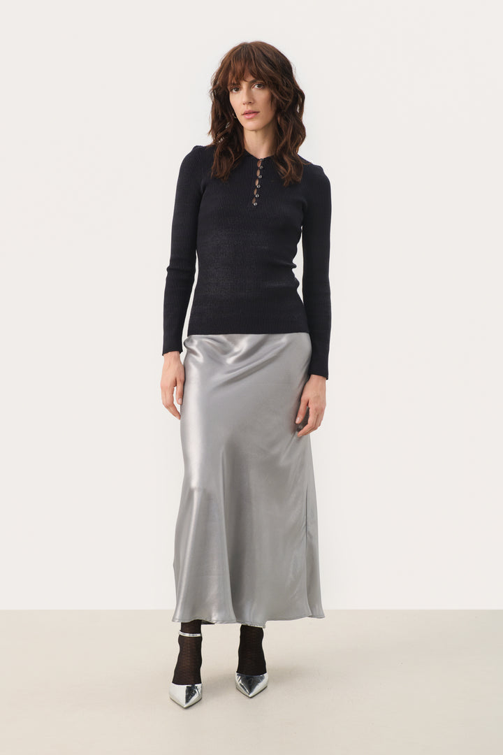 Pull côtelé col avec boutons Moki