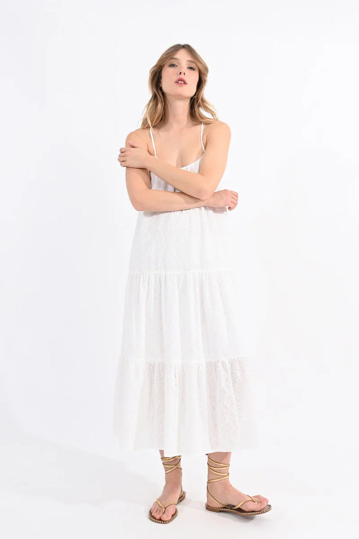 Robe bohème en dentelle anglaise