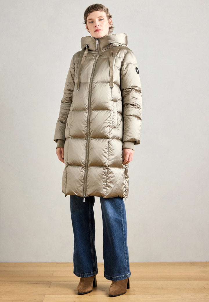 Manteau long en duvet avec fini métallique Nova - HIVER