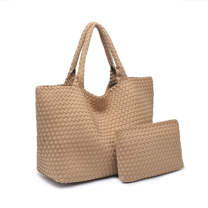 Sac tressé large avec pochette amovible Sky's The Limit