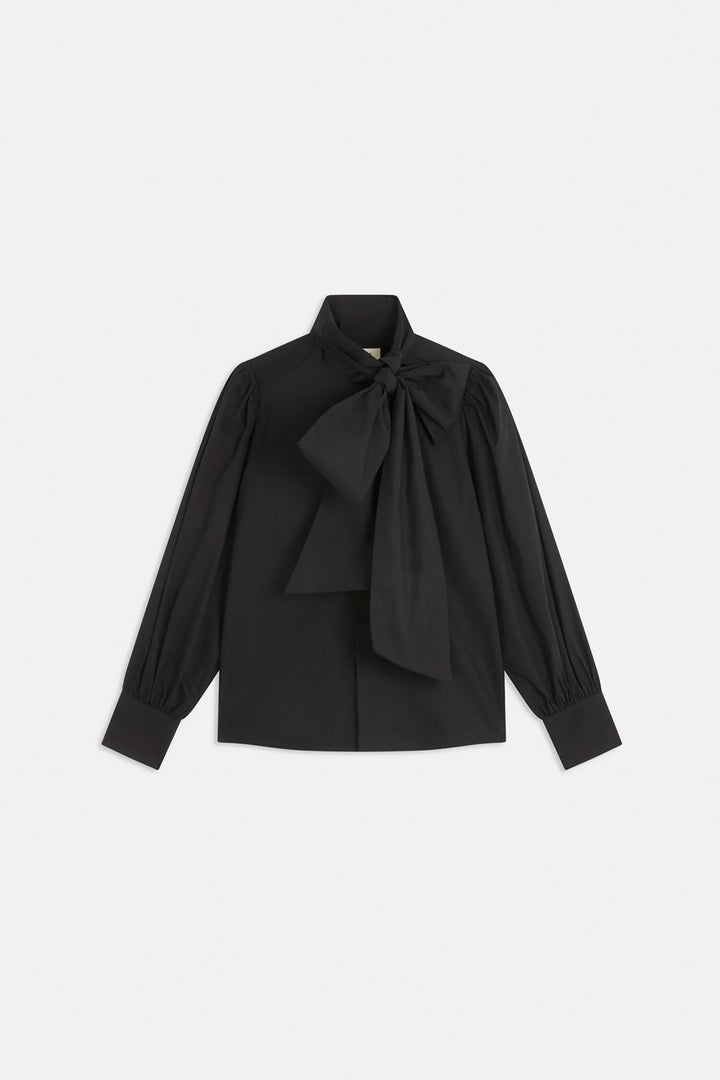 Chemisier en coton avec col lavallière Leny