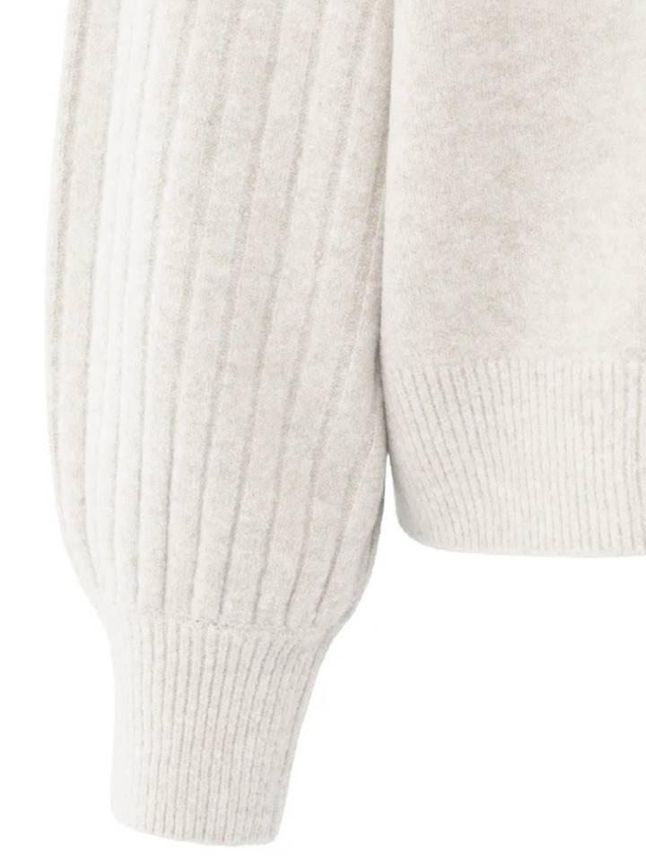 Pull à manches longues côtelées