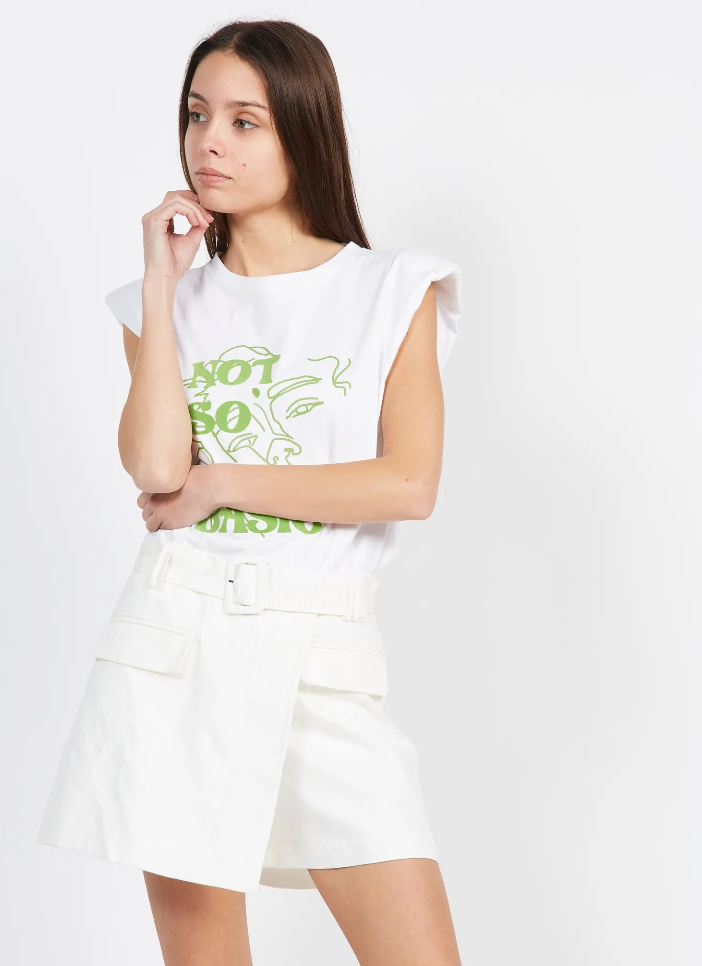 Short-jupette en lin et coton