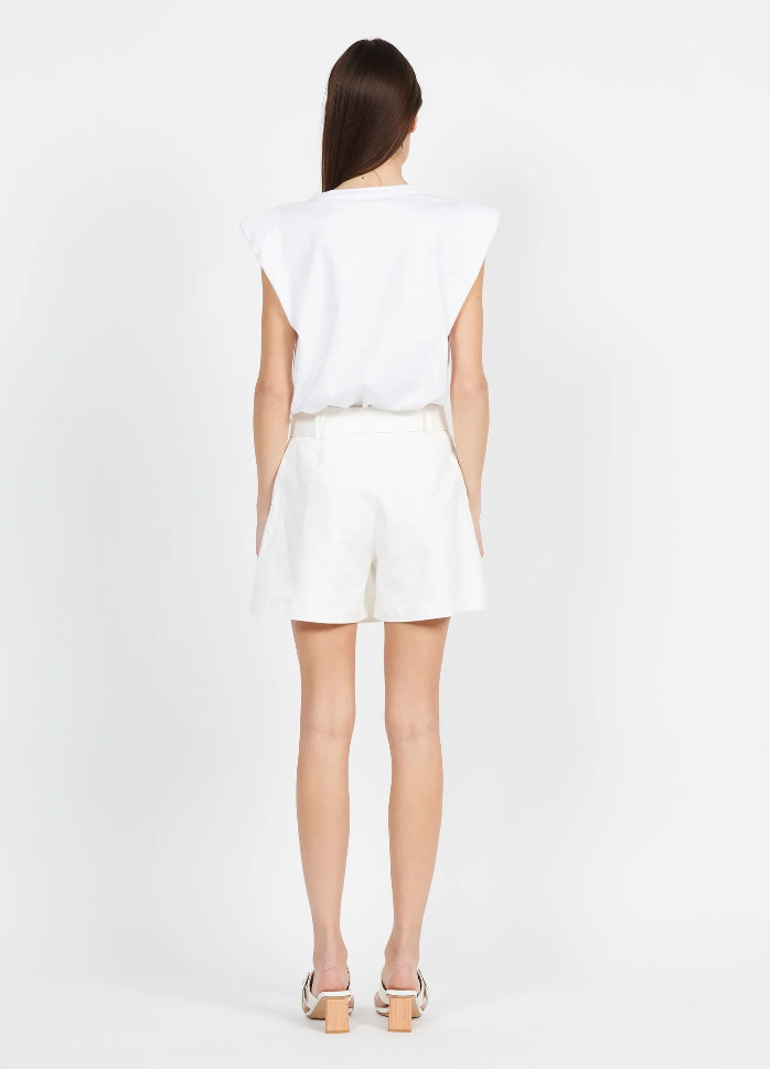 Short-jupette en lin et coton