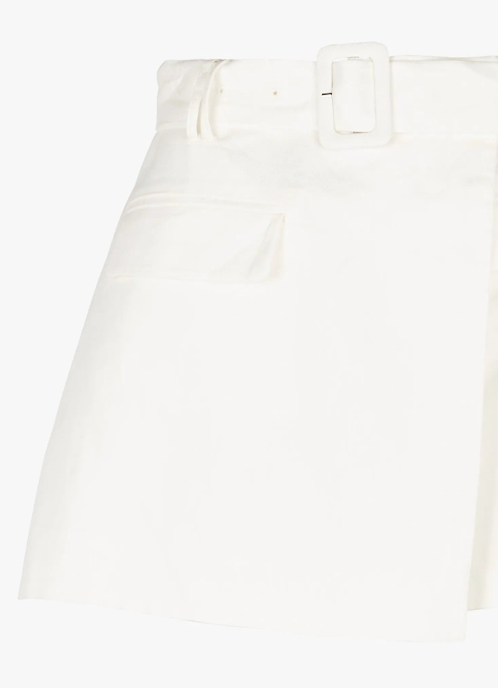 Short-jupette en lin et coton