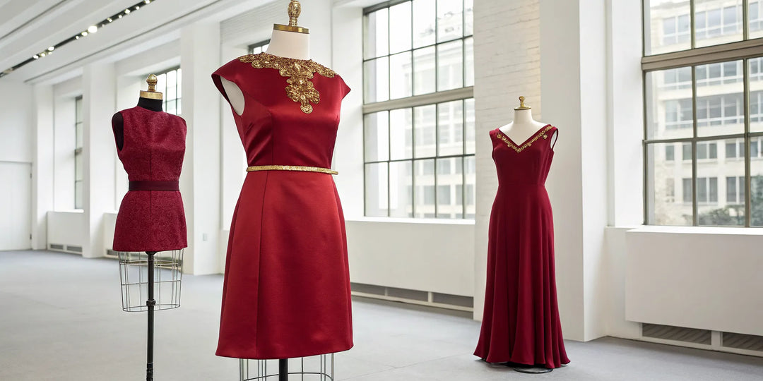 Une sélection de robes rouge et doré pour choisir la coupe idéale.