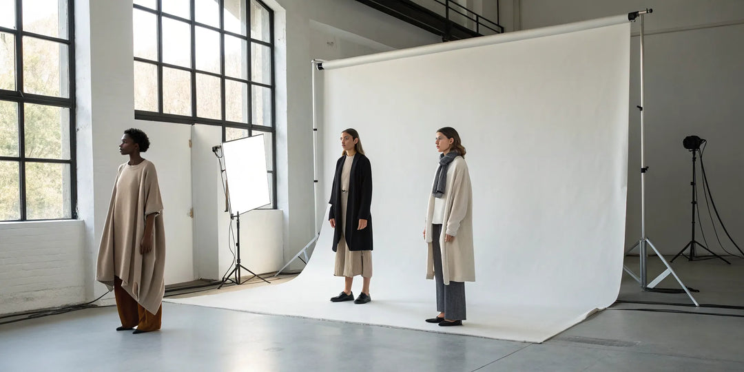 Three women showing different ways to style a long cocoon cardigan.
