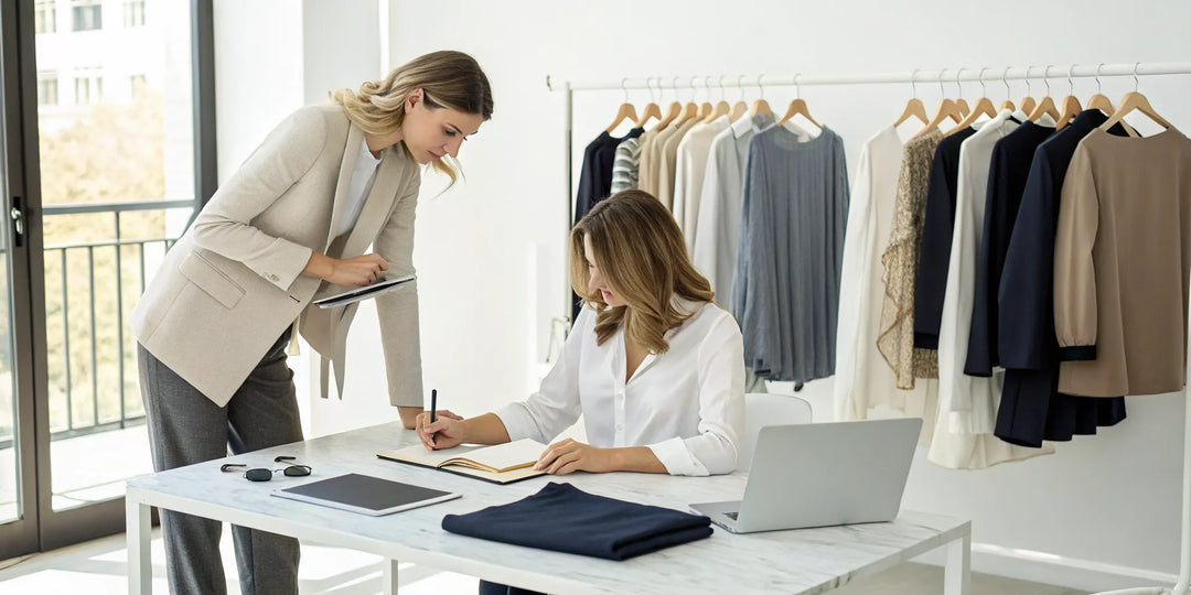 Une cliente reçoit des conseils lors de son rendez-vous avec un styliste personnel.