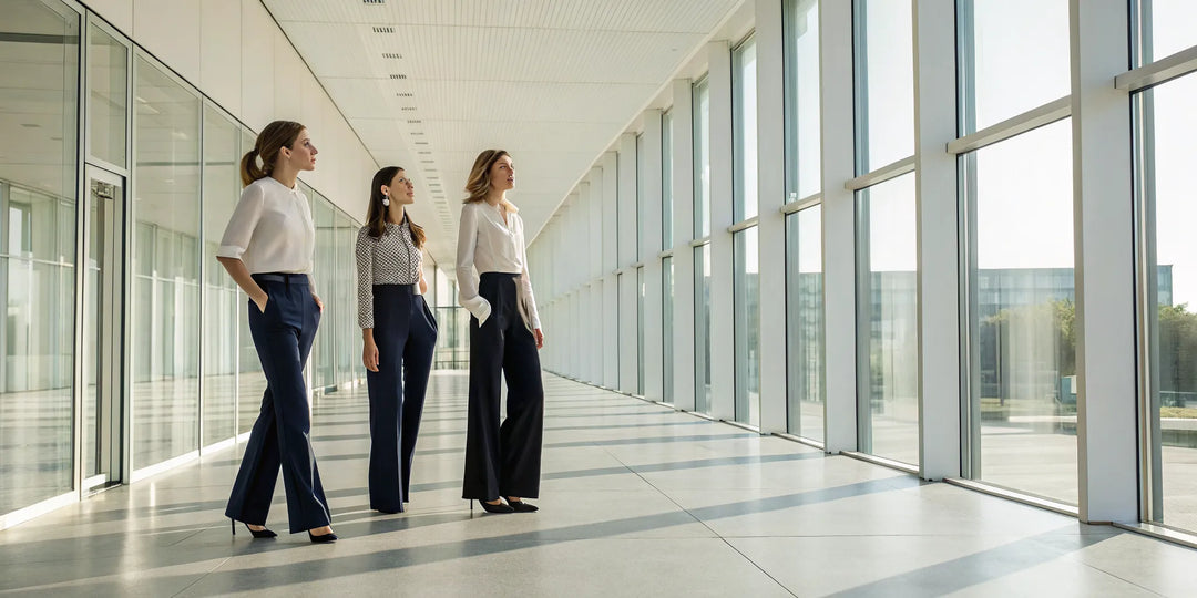 Femmes portant un type de pantalon taille haute pour cacher le ventre.