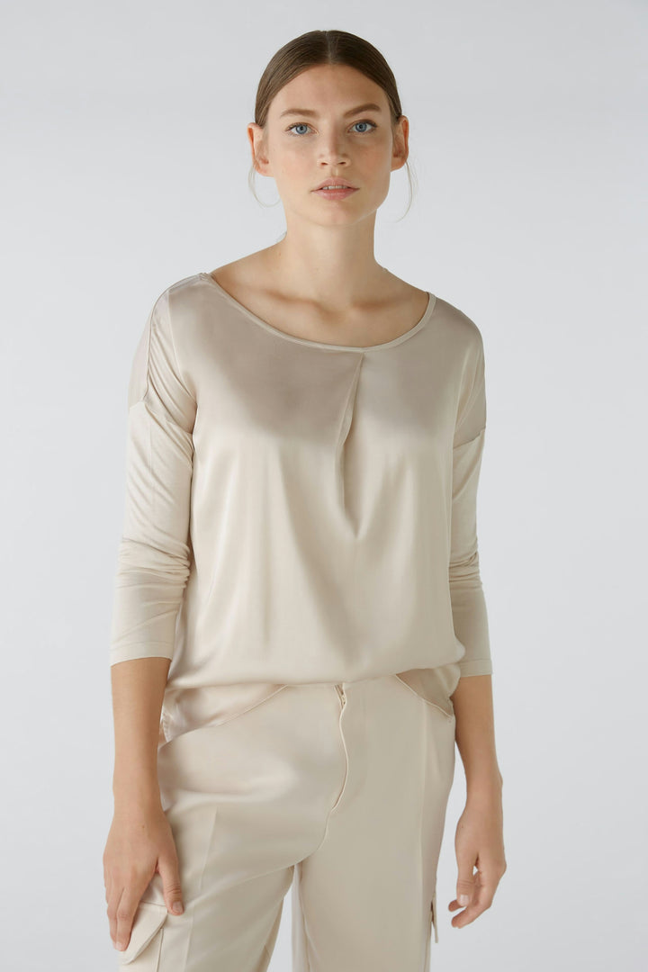 Blouse soyeuse avec jersey au dos