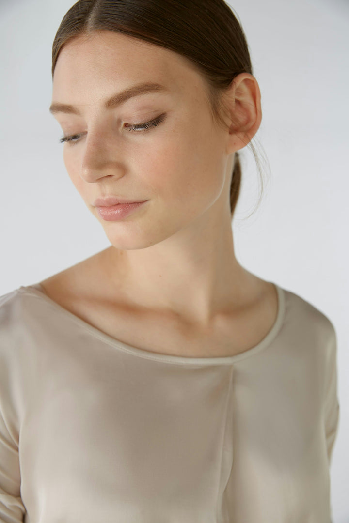 Blouse soyeuse avec jersey au dos