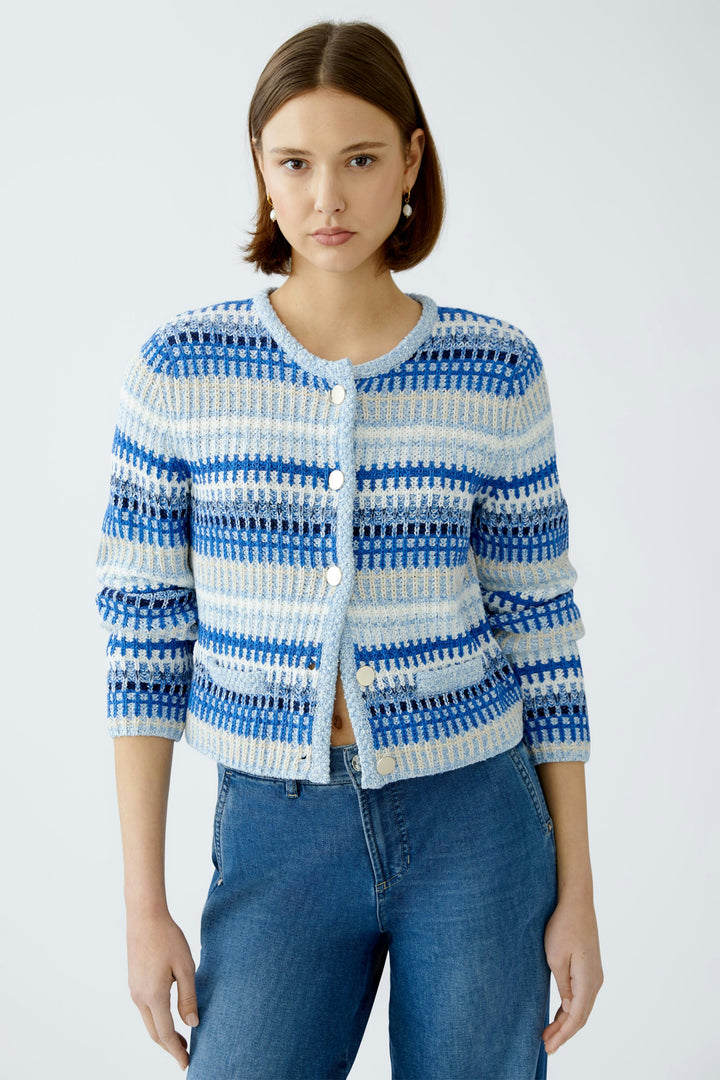 Cardigan en maille texturée avec lignes
