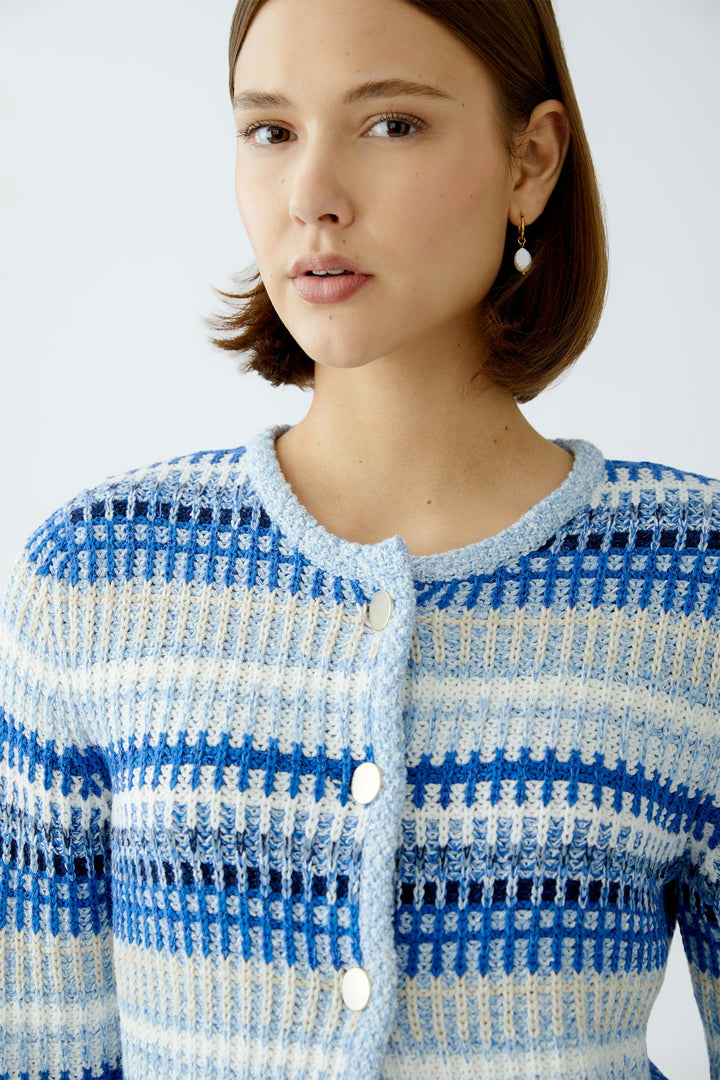 Cardigan en maille texturée avec lignes