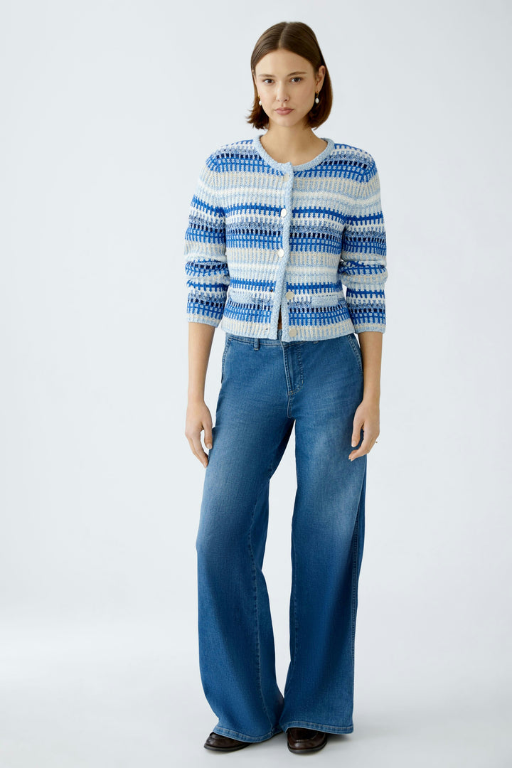 Cardigan en maille texturée avec lignes