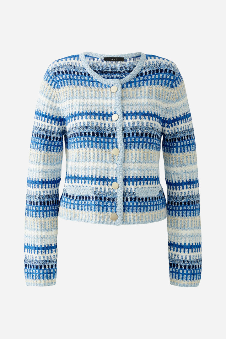 Cardigan en maille texturée avec lignes