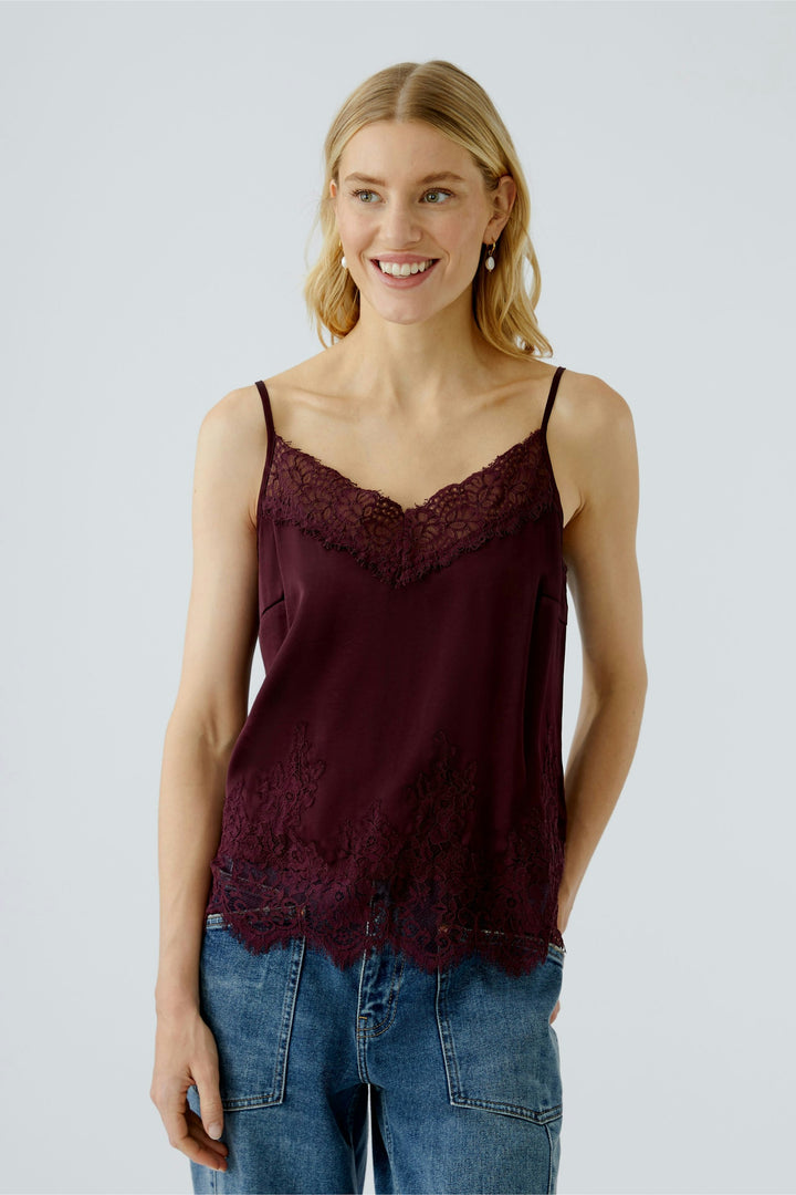 Camisole soyeuse à dentelle