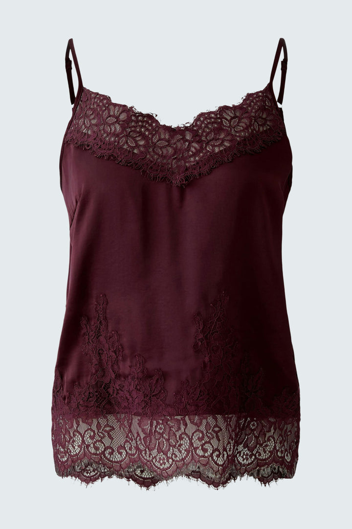 Camisole soyeuse à dentelle