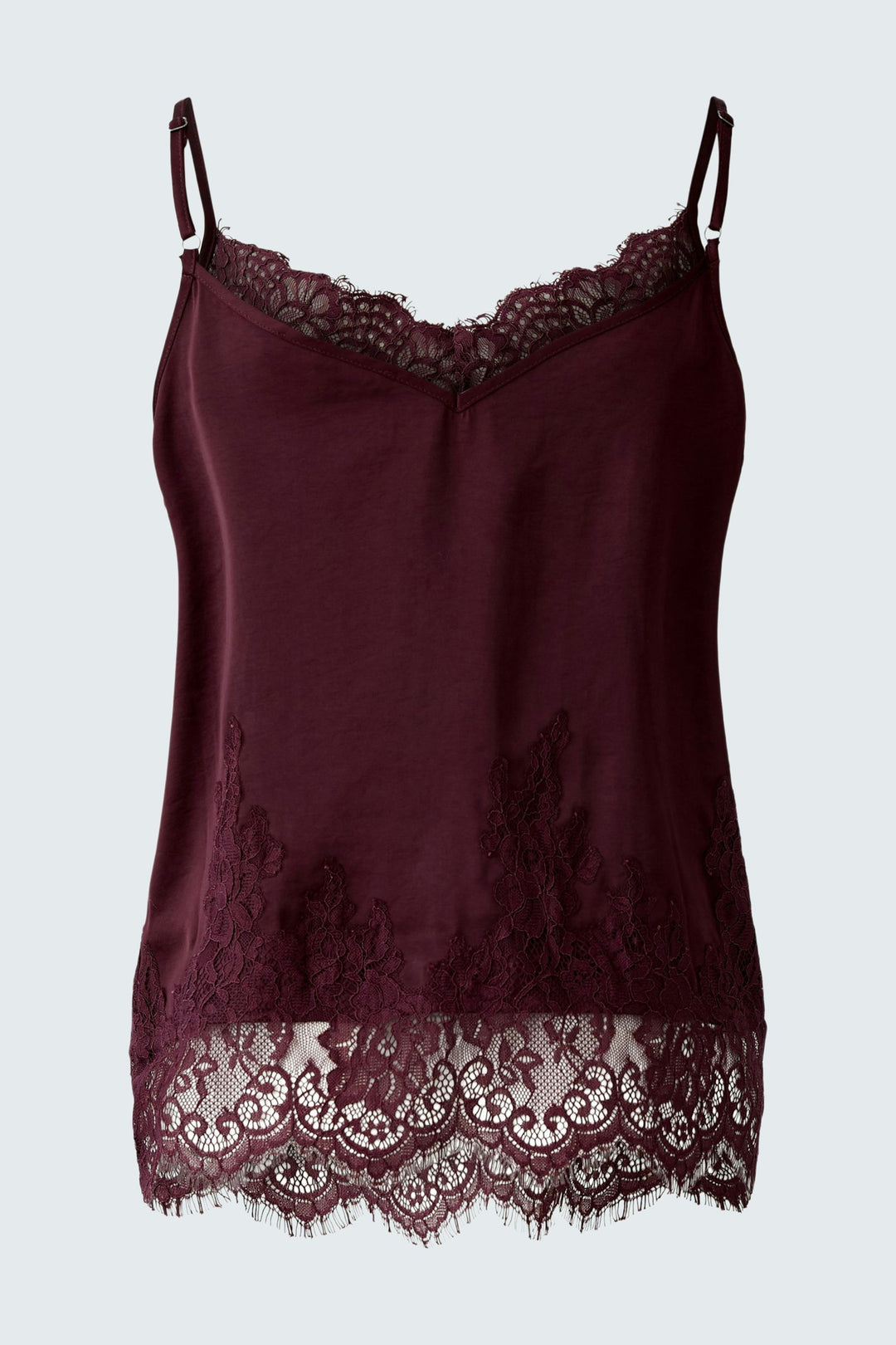 Camisole soyeuse à dentelle