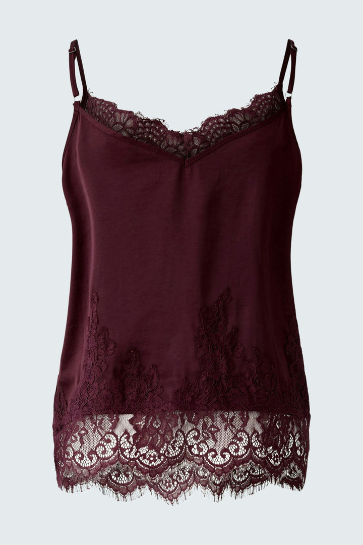 Camisole soyeuse à dentelle