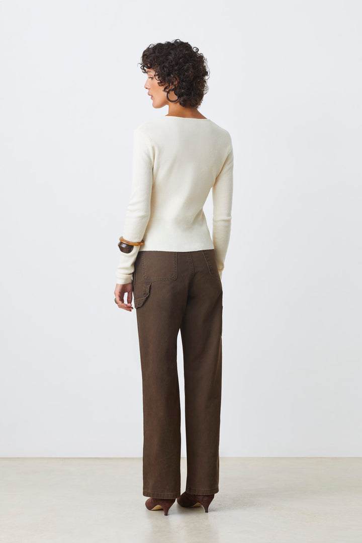 Cardigan boutonné avec détails plissés Gamira