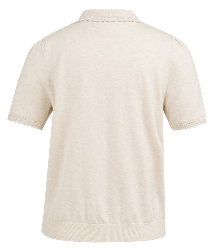 Cardigan à manches courtes avec col festonné