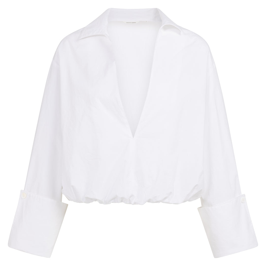 Blouse ballon à encolure V plongeante