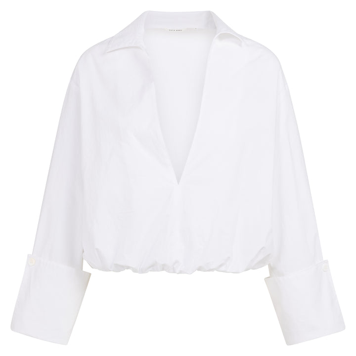 Blouse ballon à encolure V plongeante