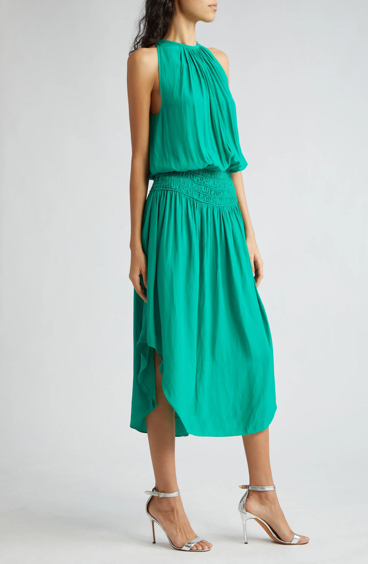 Robe midi avec taille smockée Audrey