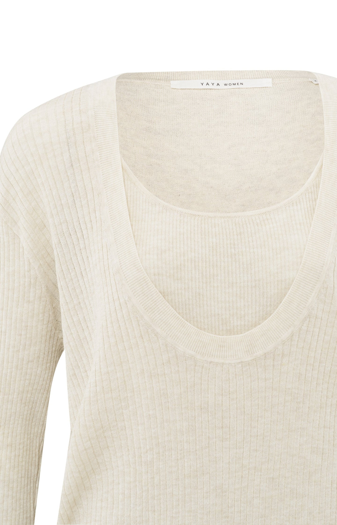 Pull côtelé à épaules dénudées avec camisole