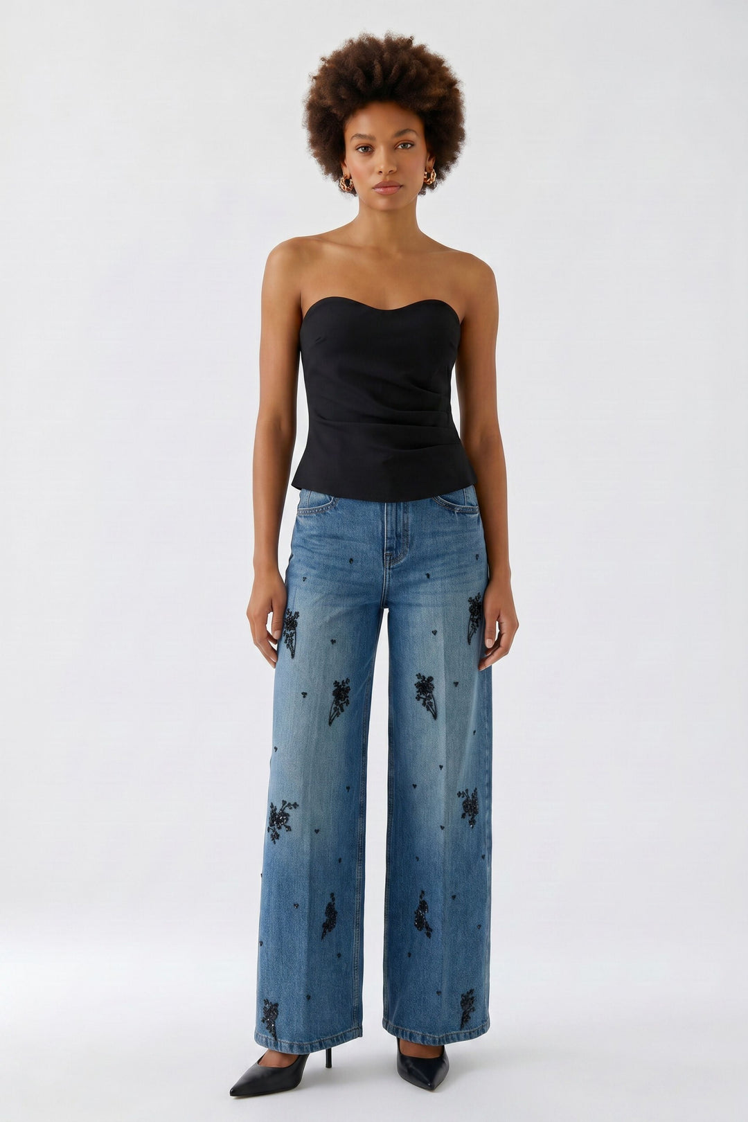 Haut bustier drapé à encolure cœur
