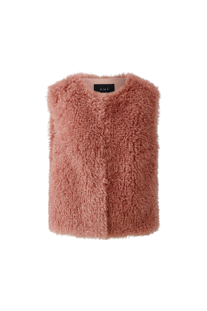 Veste courte sans manches à texture bouclée