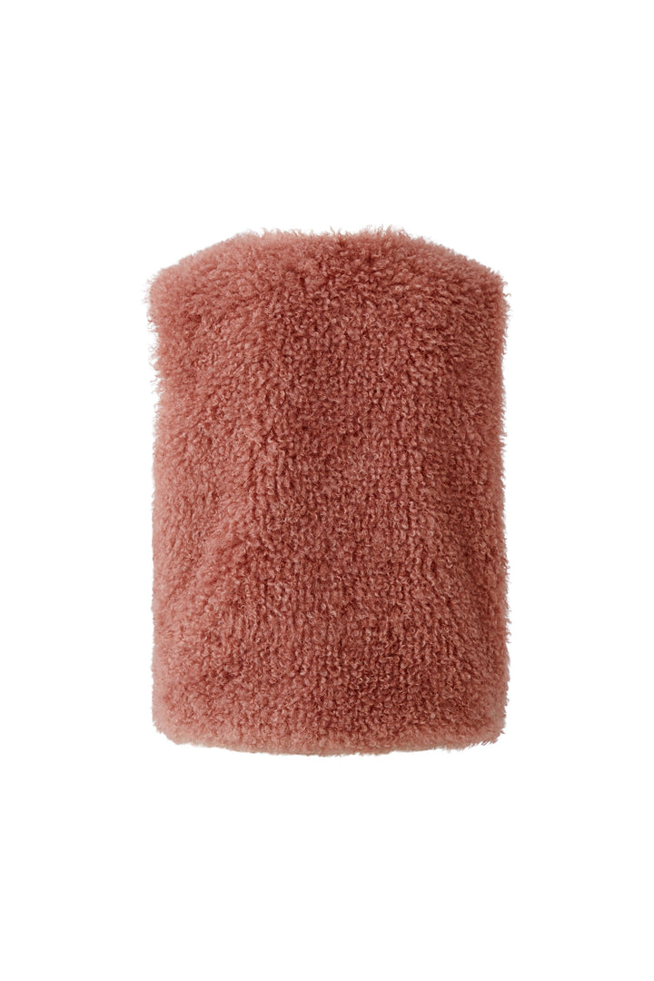 Veste courte sans manches à texture bouclée