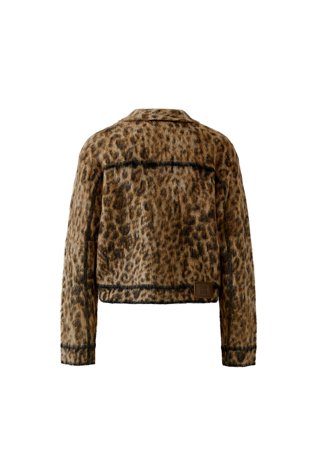 Veste courte en maille à motif léopard